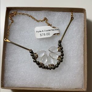 NWT Pyrite and Crystal necklace